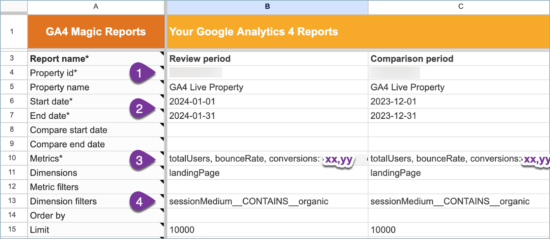 GA4 magic reports configuration